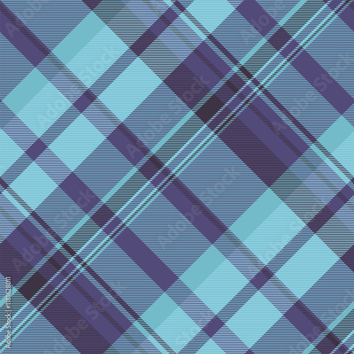 Scratch seamless tartan plaid, chinese new year pattern background texture. Color vector check fabric textile in cyan and indigo colors.