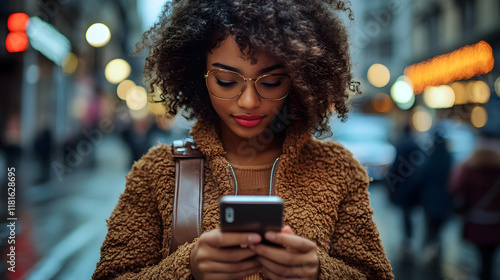 Woman Uses Smartphone on Ci...