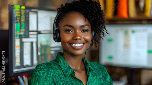 Woman Works Remotely: Compu...