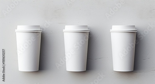 Wallpaper Mural Blank White Take-away Coffee Cups Mockup Template for Hot Beverage and Food Packaging. Isolated Paper Cup Container Mock Up Torontodigital.ca