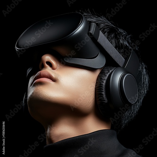 Person enjoying virtual reality experience photo