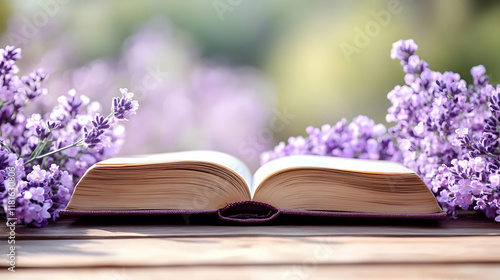 Open Book Lies on Table wit...
