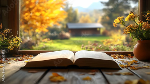 Open Book Lies on Table by ...