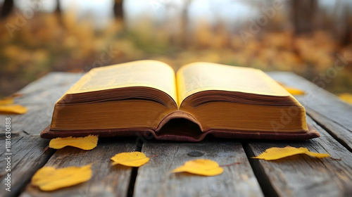 Open Book Rests on Table wi...