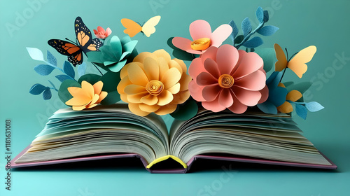 Paper Flowers and Butterfli...