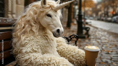 Unicorn Enjoys Coffee Break...
