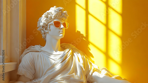 White Statue Wears Sunglass...