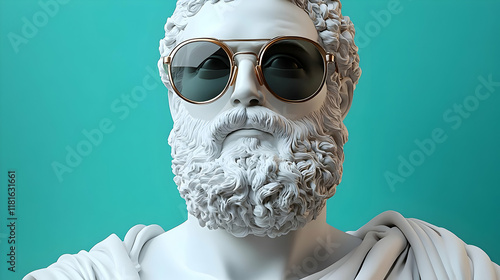White Statue Wears Sunglass...