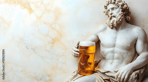 Statue Holds Beer Glass Ele...
