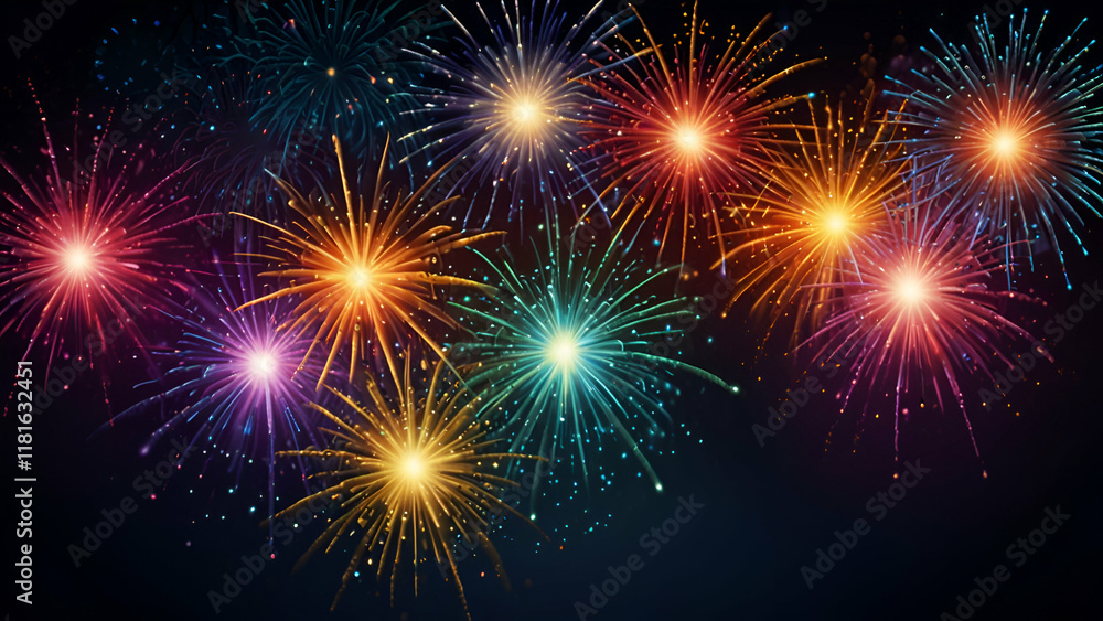 Naklejka premium fireworks in the night sky