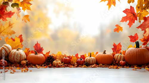 Autumn Leaves and Pumpkins ...