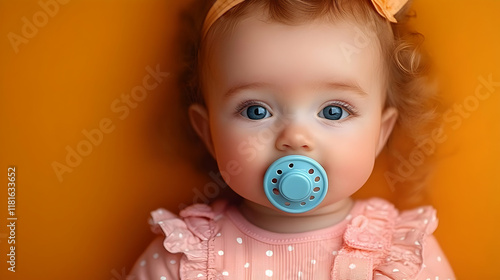Baby Girl with Pacifier Pos...