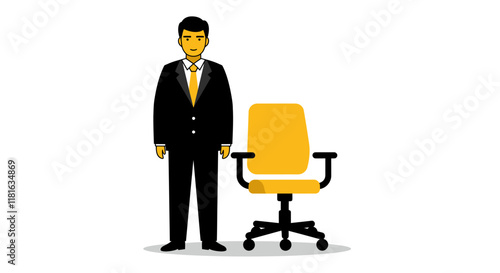 Vector illustration of office people, including a businessman, designed in a logo-friendly style.






