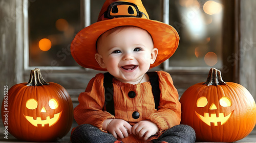 Baby Laughs with Pumpkins: ...