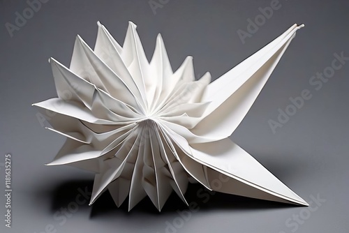 origami unfolding paper like shapes unfold and refold as they tr photo