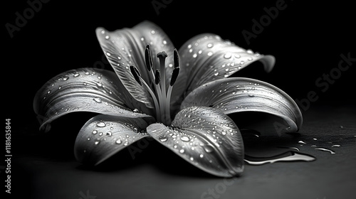 Lily Flower Shines with Wat...