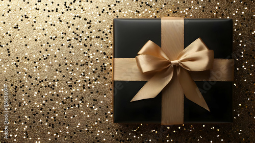Black Gift Box Wrapped with...