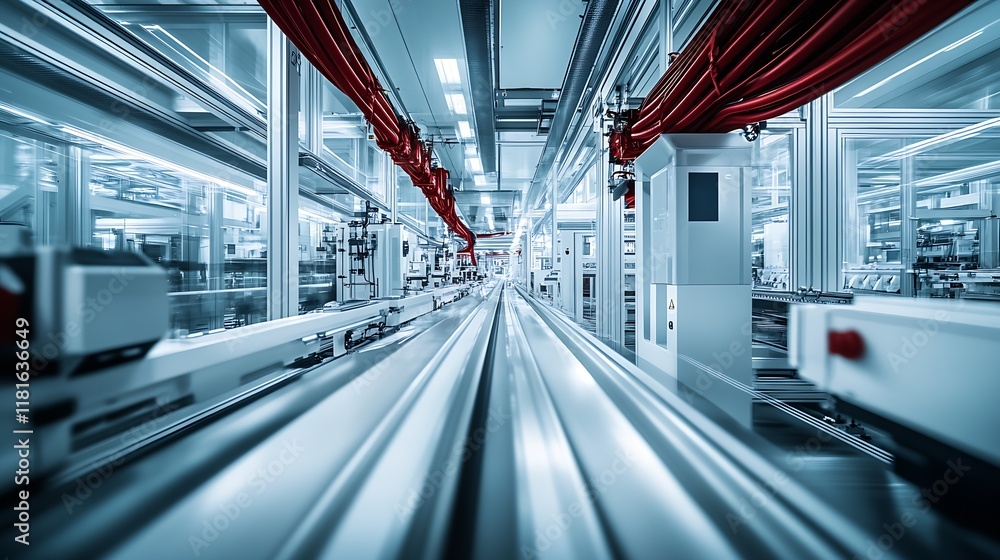 Obraz premium High-Tech Automated Factory Floor Showcasing Future of Manufacturing : Generative AI