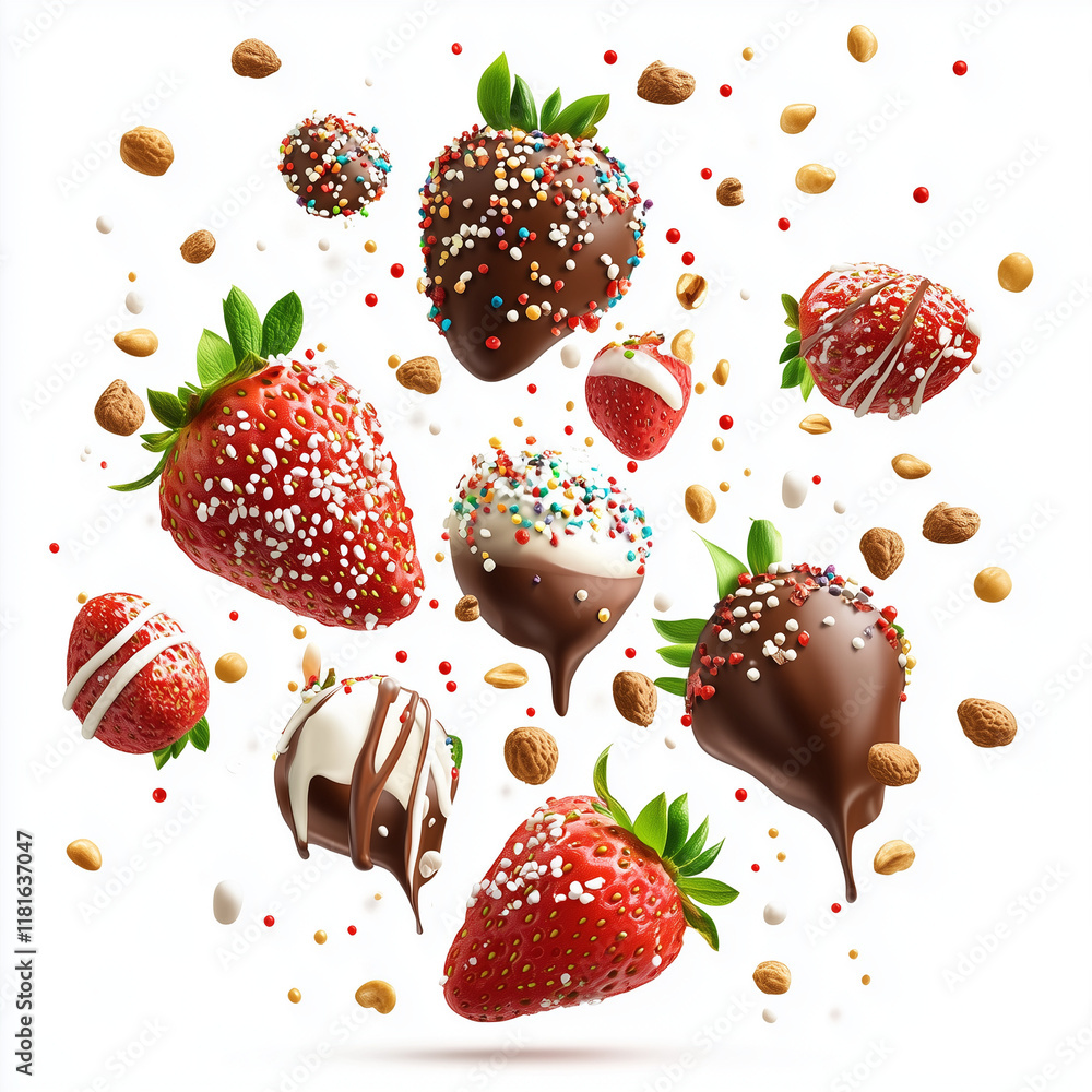 seamless background with chocolate and berries seamless background with chocolate and berries
