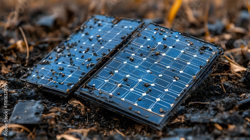 Broken Solar Panel Lies on ...