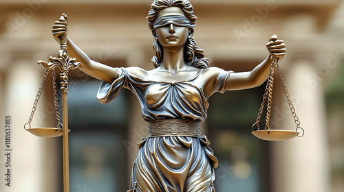 Justice Blindfolded Holds S...