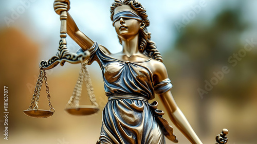 Justice Figure Holds Scales...