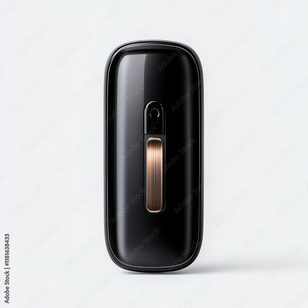 Sleek black device on a clean background. Sleek black device on a clean background.