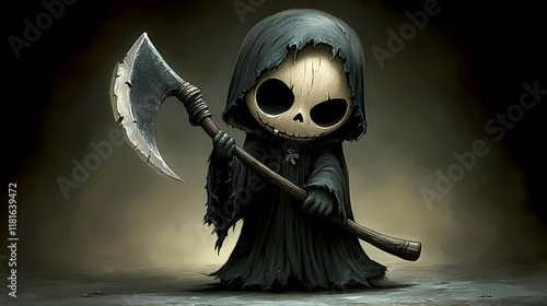 Grim Reaper Holds Axe: A Da...