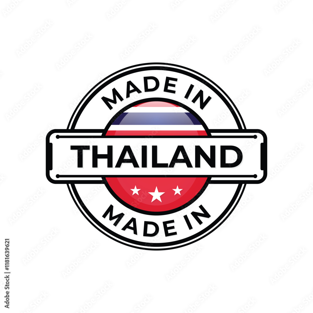 Made in Thailand label icon emblem isolated on white background Made in Thailand label icon emblem isolated on white background