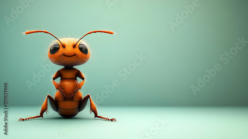 Cute Ant Sits Calmly on a G...