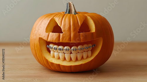 Pumpkin Carving Shows Teeth...
