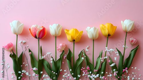 Tulips and Baby's Breath Bl...