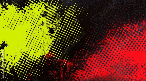 Wallpaper Mural Vibrant Abstract Design in Yellow and Red Halftone Pattern, Artistic Background, Colorful Texture Torontodigital.ca