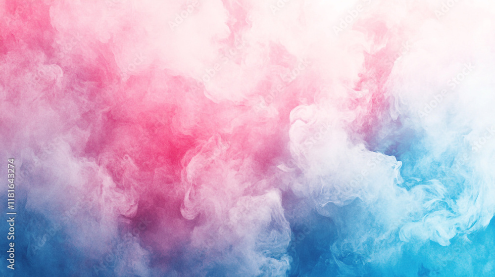 Fototapeta premium Colorful smoke blending in shades of pink and blue in an abstract composition