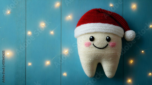 Cute Tooth Wearing Santa Ha...