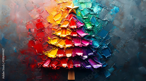 Rainbow Christmas Tree Pain...