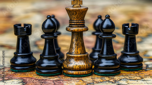 Chess King Leads Pawns and ...