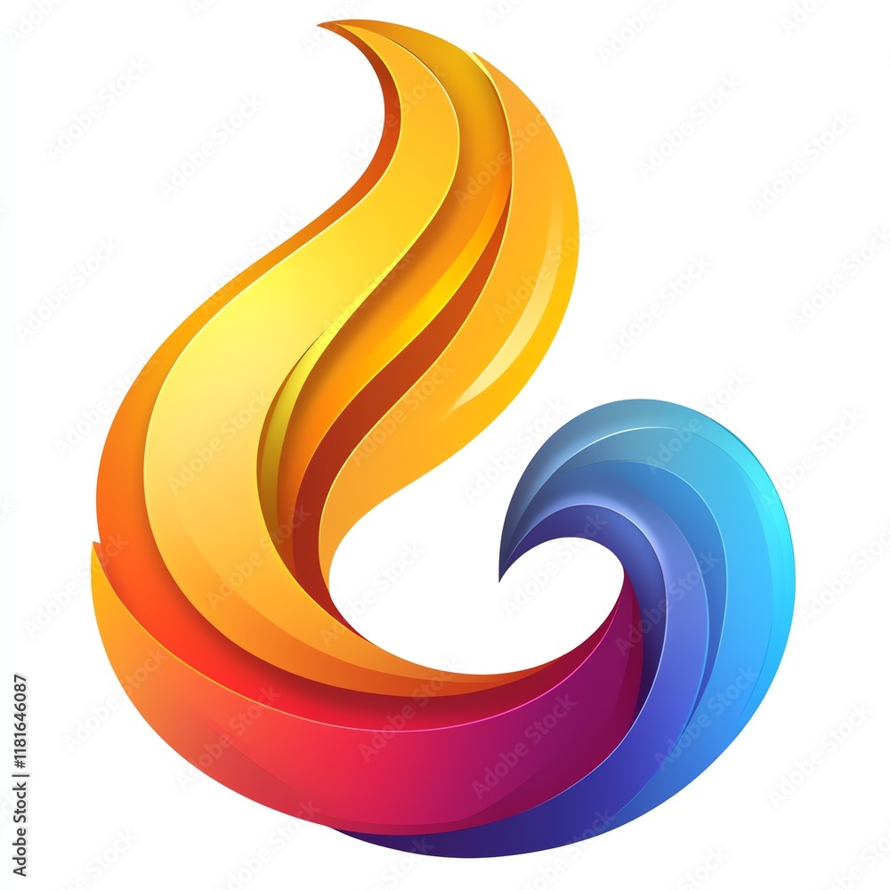 Vibrant abstract flame logo design illustration. Vibrant abstract flame logo design illustration.