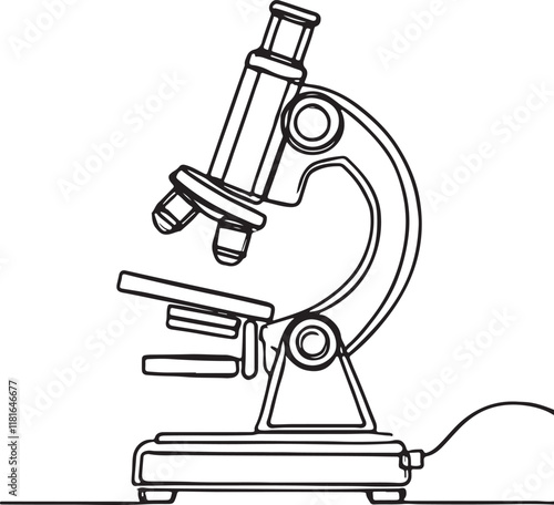 Line Drawing Microscope. Precision Tool for Biological Research