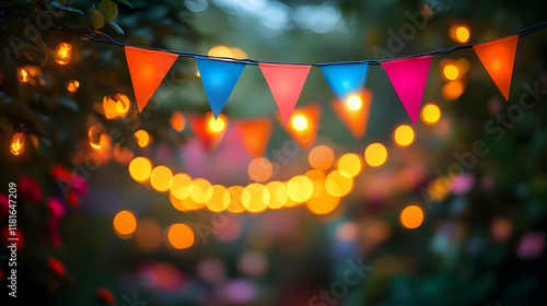 Colorful Flags and Lights D...