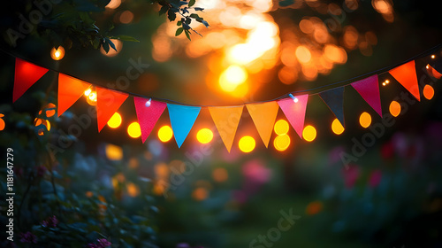 Colorful Flags and Lights D...