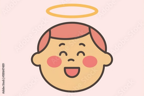 Wallpaper Mural A happy child with a halo, symbolizing innocence and joy. Torontodigital.ca