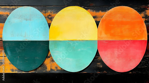 Colorful Wooden Ovals Decor...