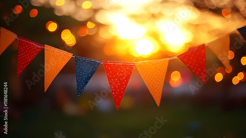 Bunting Flags Decorate an O...
