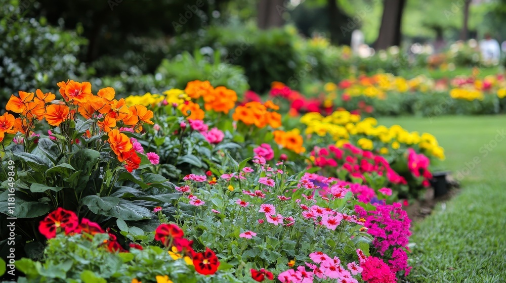 Vibrant flowers bloom in a lush park, creating a stunning display of nature s beauty. These beautiful flowers add charm and color, making the park an enchanting place to visit and enjoy. Vibrant flowers bloom in a lush park, creating a stunning display of nature s beauty. These beautiful flowers add charm and color, making the park an enchanting place to visit and enjoy.