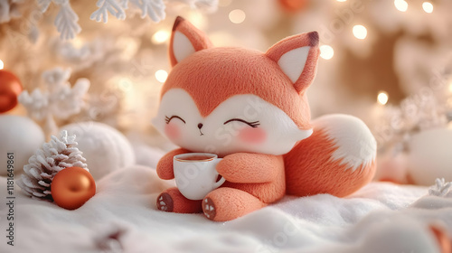 Cute Fox Toy Drinks from a ...