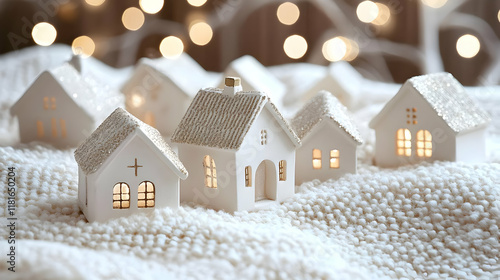 Ceramic Houses Glow Warmly ...