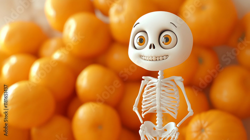 Skeleton Inspects Oranges, ...