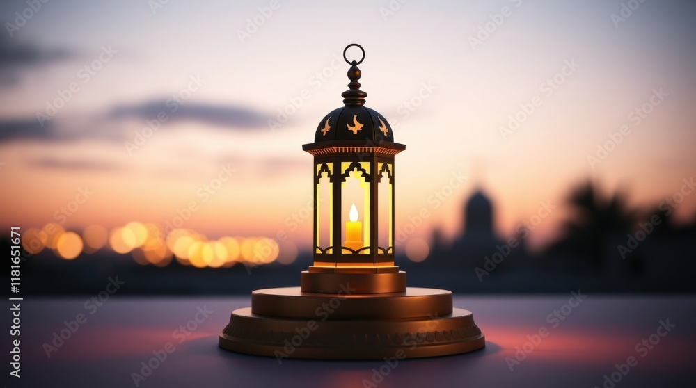 Obraz premium islamic background lantern lamp ramadan kareem modern random