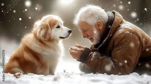 Dog Sits with Senior in Fal...